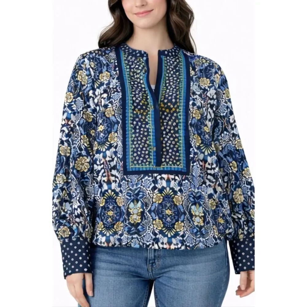 Loft mixed print blouse size xs